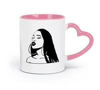 AYUEHBN ceramics Ceramic Cup Hairstyle African American Beautiful Woman Girl Head Hair （11oz/320ml） for Milk Tea Cola Water Pink