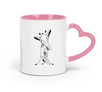 AYUEHBN ceramics Ceramic Cups with Handles Funny Giraffe Animal Cute Children's （11oz/320ml） Cappuccino, Latte Macchiato, Tea, Espresso Pink