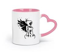 AYUEHBN ceramics Ceramic Cups with Handles Girl Bodybuilder Wings Angel Gymnastics （11oz/320ml） Great Gift for Lovers Pink