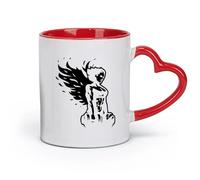 AYUEHBN ceramics Ceramic Cups with Handles Girl Bodybuilder Wings Angel Gymnastics （11oz/320ml） Great Gift for Lovers Red