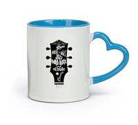 AYUEHBN ceramics Ceramic Cups with Handles Guitar Music Musical Pop Rock Country （11oz/320ml） Ceramic Coffee Mug for Cappuccino Tea, Milk, Blue