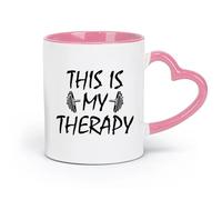 AYUEHBN ceramics Ceramic Mug Cup Gymnastics My Therapy Health Lifestyle Sport Fitnesscenter Phrase （11oz/320ml） and Microwave-Safe Pink