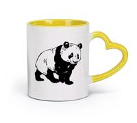 AYUEHBN ceramics Ceramic Mug Gift Box Latte Mug with Handle Cute Panda Bear Kids Animal （11oz/320ml） Great Gift for Lovers Yellow