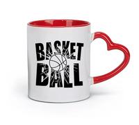 AYUEHBN ceramics Ceramic Tea Cup Basketball Ball Team Game Sports Fan Players （11oz/320ml） Coffee, Tea, Latte, Milk, Cocoa, Juice and Other Hot Drinks Red