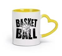 AYUEHBN ceramics Ceramic Tea Cup Basketball Ball Team Game Sports Fan Players （11oz/320ml） Coffee, Tea, Latte, Milk, Cocoa, Juice and Other Hot Drinks Yellow