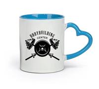 AYUEHBN ceramics Coffee Cup Bodybuilding Center Athletic Fitnesscenter Club Sport （11oz/320ml） Cappuccino, Latte Macchiato, Tea, Espresso Blue