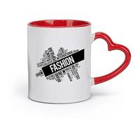 AYUEHBN ceramics Coffee Cup Fashion Clothes Brand Office Business Colored （11oz/320ml） Humorous Gift for Coffee Lovers, Work Besties, Coworkers & Friends Red
