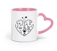 AYUEHBN ceramics Coffee Cup I Love Chemistry Lab School Laboratory Glassware （11oz/320ml） Humorous Gift for Coffee Lovers, Work Besties, Coworkers & Friends Pink