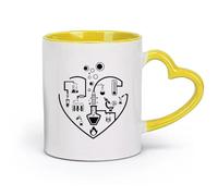 AYUEHBN ceramics Coffee Cup I Love Chemistry Lab School Laboratory Glassware （11oz/320ml） Humorous Gift for Coffee Lovers, Work Besties, Coworkers & Friends Yellow