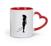 AYUEHBN ceramics Coffee Cup Naked sex appeal Woman Laundry No Clothes Quote Phrase （11oz/320ml） Great Gift for Lovers Red