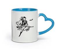 AYUEHBN ceramics Coffee Cup Witch Beautiful Girl sex appeal On A Broomstick （11oz/320ml） Humorous Gift for Coffee Lovers, Work Besties, Coworkers & Friends Blue