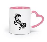 AYUEHBN ceramics Coffee Cups with Handle Animal Horse Mane Words Free Phrase （11oz/320ml） Humorous Gift for Coffee Lovers, Work Besties, Coworkers & Friends Pink