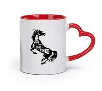 AYUEHBN ceramics Coffee Cups with Handle Animal Horse Mane Words Free Phrase （11oz/320ml） Humorous Gift for Coffee Lovers, Work Besties, Coworkers & Friends Red