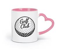 AYUEHBN ceramics Coffee Cups with Handle Golf Club Ball Golfer Player Sport （11oz/320ml） Coffee, Tea, Latte, Milk, Cocoa, Juice and Other Hot Drinks Pink