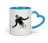 AYUEHBN ceramics Coffee & Hot Drinks Abstract Sport American Football Player Helmet （11oz/320ml） for Milk Tea Cola Water Blue