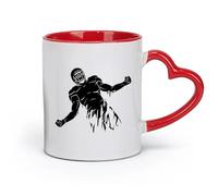 AYUEHBN ceramics Coffee & Hot Drinks Abstract Sport American Football Player Helmet （11oz/320ml） for Milk Tea Cola Water Red