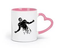 AYUEHBN ceramics Coffee & Hot Drinks Abstract Sport American Football Player Helmet （11oz/320ml） for Milk Tea Cola Water Pink