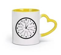 AYUEHBN ceramics Coffee & Hot Drinks Fitnesscenter Club Clock Sports Motivation Gymnastics （11oz/320ml） Restaurant, Office Yellow
