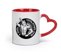 AYUEHBN ceramics Coffee & Hot Drinks Sports Nutrition Bodybuilding Fitnesscenter Gymnastics （11oz/320ml） Nice Xmas Gift Red