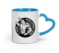 AYUEHBN ceramics Coffee & Hot Drinks Sports Nutrition Bodybuilding Fitnesscenter Gymnastics （11oz/320ml） Nice Xmas Gift Blue