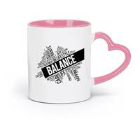 AYUEHBN ceramics Coffee & Hot Drinks World Cloud Lifestyle Balance Energy Culture （11oz/320ml） for Tea, Hot Chocolate Pink