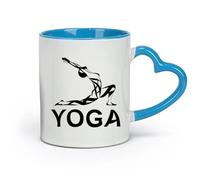 AYUEHBN ceramics Coffee & Hot Drinks Yoga Girl Meditation Studio Logo Beauty Health （11oz/320ml） and Mulled Drinks, Espresso Blue