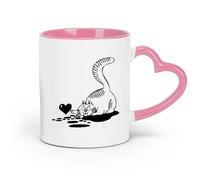 AYUEHBN ceramics Coffee Milk Tea Ceramic Mugs Cute Kitten Cat Animal Pet Love ation （11oz/320ml） for Tea, Coffee & Hot Drinks Pink