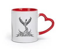 AYUEHBN ceramics Coffee Milk Tea Ceramic Mugs Firebird Beautiful Fairytale Big Wings （11oz/320ml） fine china (ceramic) Red