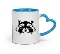 AYUEHBN ceramics Coffee Milk Tea Ceramic Mugs Forest Raccoon Glasses Funny Animal Head （11oz/320ml） for Tea, Coffee & Hot Drinks Blue