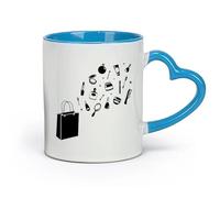 AYUEHBN ceramics Coffee Milk Tea Ceramic Mugs Ladies Handbag Woman Girl Style Fashion （11oz/320ml） and Mulled Drinks, Espresso Blue