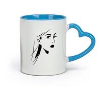 AYUEHBN ceramics Coffee Milk Tea Ceramic Mugs Mysterious Woman's Face Beautiful Girl （11oz/320ml） for Tea Coffee Milk Cappuccino Blue