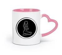 AYUEHBN ceramics Coffee Mug, Circle Enso Girl sex appeal Body SPA Massage （11oz/320ml） Humorous Gift for Coffee Lovers, Work Besties, Coworkers & Friends Pink