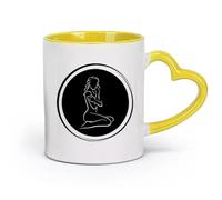 AYUEHBN ceramics Coffee Mug, Circle Enso Girl sex appeal Body SPA Massage （11oz/320ml） Humorous Gift for Coffee Lovers, Work Besties, Coworkers & Friends Yellow