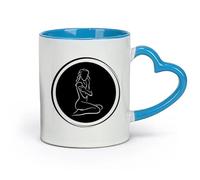 AYUEHBN ceramics Coffee Mug, Circle Enso Girl sex appeal Body SPA Massage （11oz/320ml） Humorous Gift for Coffee Lovers, Work Besties, Coworkers & Friends Blue