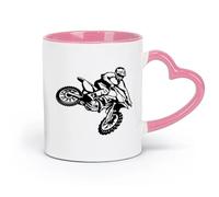 AYUEHBN ceramics Coffee Mug Freestyle Bike Sport Race Motor Speed Extreme （11oz/320ml） Humorous Gift for Coffee Lovers, Work Besties, Coworkers & Friends Pink