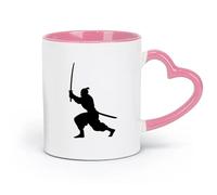 AYUEHBN ceramics Coffee Mug Samurai Asian Style Man Martial Arts Boy Room （11oz/320ml） Humorous Gift for Coffee Lovers, Work Besties, Coworkers & Friends Pink