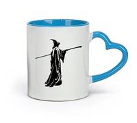 AYUEHBN ceramics Coffee Mug, Sorcerer Fantasy Fairytale Magic Staff Witch （11oz/320ml） Coffee, Tea, Latte, Milk, Cocoa, Juice and Other Hot Drinks Blue