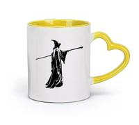 AYUEHBN ceramics Coffee Mug, Sorcerer Fantasy Fairytale Magic Staff Witch （11oz/320ml） Coffee, Tea, Latte, Milk, Cocoa, Juice and Other Hot Drinks Yellow