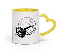 AYUEHBN ceramics Coffee Mug Volleyball Player Ball Sport Beach Living （11oz/320ml） Humorous Gift for Coffee Lovers, Work Besties, Coworkers & Friends Yellow