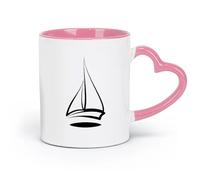 AYUEHBN ceramics Coffee Mug with Handle - Classic Ceramic Boat Sailboat Sea Ocean Ship （11oz/320ml） for Tea, Coffee & Hot Drinks Pink