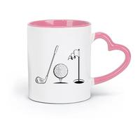 AYUEHBN ceramics Coffee Mug with Handle - Classic Ceramic Golf Equipment Player Golfer （11oz/320ml） Unique Office Gift for Women & Men Pink