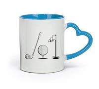 AYUEHBN ceramics Coffee Mug with Handle - Classic Ceramic Golf Equipment Player Golfer （11oz/320ml） Unique Office Gift for Women & Men Blue