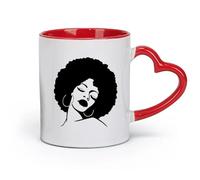 AYUEHBN ceramics Cool Mugs and Cups Large Fashion Lady Hot sex appeal Hair Spa Salon （11oz/320ml） for Tea, Hot Chocolate Red