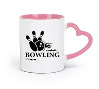 AYUEHBN ceramics Cool Tea and Coffee Mug Bowling Sport Entertainment Center （11oz/320ml） Humorous Gift for Coffee Lovers, Work Besties, Coworkers & Friends Pink