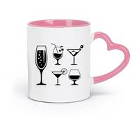 AYUEHBN ceramics Cool Tea and Coffee Mug Drinking Glass Martini Cocktail Beach Bar （11oz/320ml） fine china (ceramic) Pink
