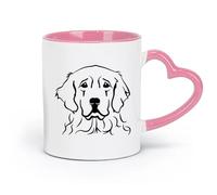 AYUEHBN ceramics Cups with Comfortable Handle Cute Dog Animal Pets Nursery Veterinary （11oz/320ml） for Tea, Hot Chocolate Pink