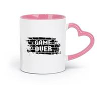 AYUEHBN ceramics Durable Mugs Bricks Game Over Gaming Boys Play Video Games （11oz/320ml） Humorous Gift for Coffee Lovers, Work Besties, Coworkers & Friends Pink