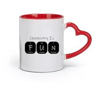 AYUEHBN ceramics Durable Mugs Chemistry Is Fun School Science Periodic Table （11oz/320ml） Humorous Gift for Coffee Lovers, Work Besties, Coworkers & Friends Red
