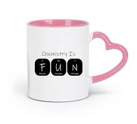 AYUEHBN ceramics Durable Mugs Chemistry Is Fun School Science Periodic Table （11oz/320ml） Humorous Gift for Coffee Lovers, Work Besties, Coworkers & Friends Pink