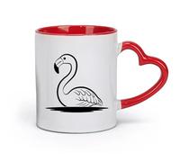 AYUEHBN ceramics Durable Mugs Exotic Bird Flamingo Beauty Animal Tribal （11oz/320ml） Humorous Gift for Coffee Lovers, Work Besties, Coworkers & Friends Red